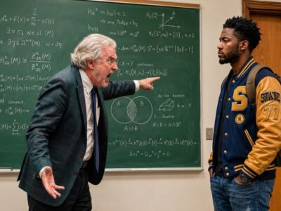 Un professeur ignore qu’un étudiant noir arrivé en retard est un prodige des mathématiques et lui donne un problème « impossible » pour se moquer de lui.