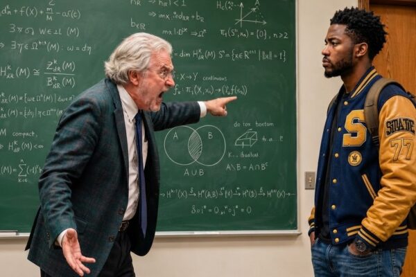 Un professeur ignore qu’un étudiant noir arrivé en retard est un prodige des mathématiques et lui donne un problème « impossible » pour se moquer de lui.